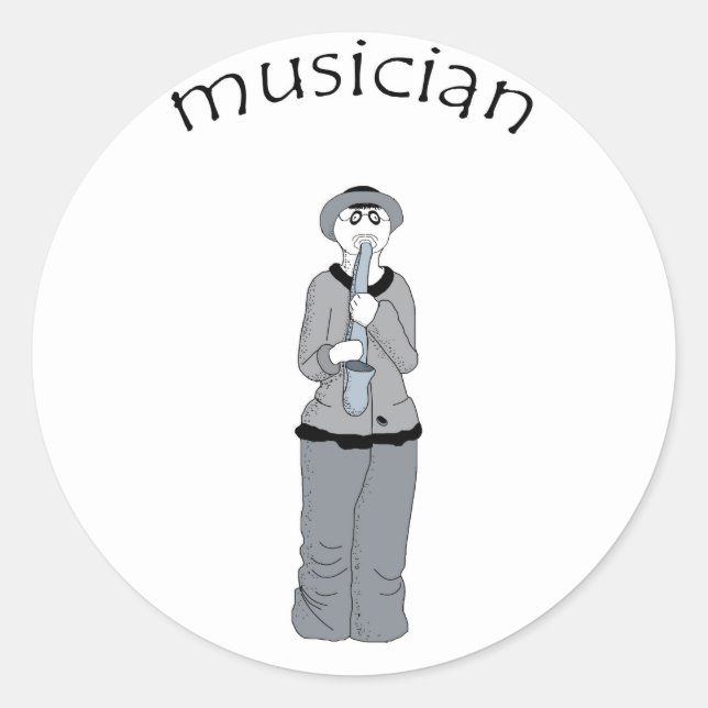 musician classic round sticker (Front)