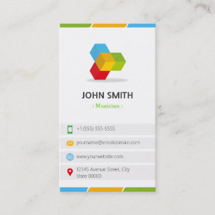 Musician - Colourful with QR Code Business Card