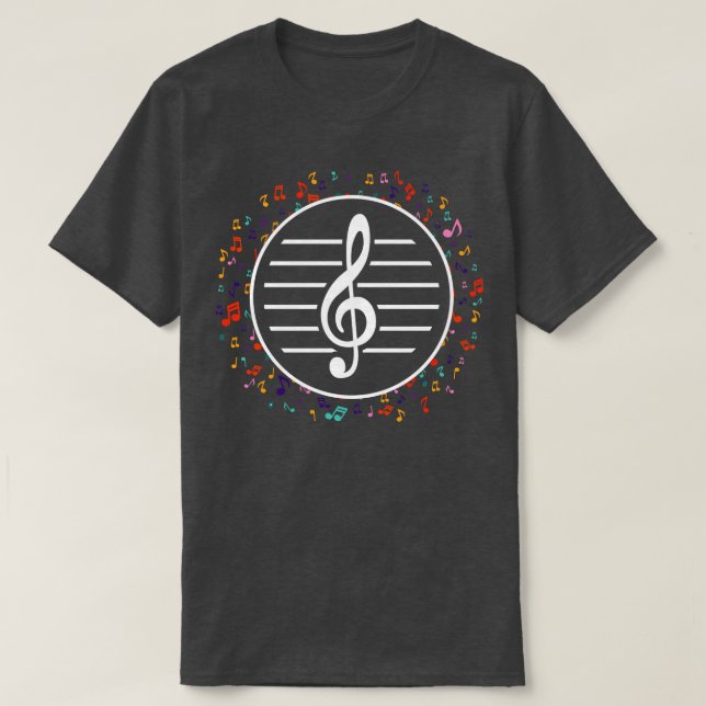 Musician Composer Gift Idea Treble Clef Music T-Shirt (Design Front)
