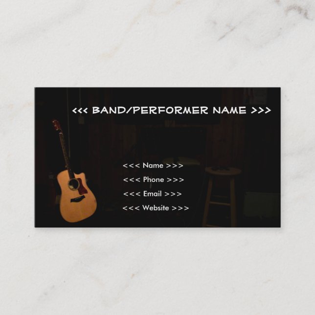 Musician Customisable Business Cards! (Guitar) Card (Front)