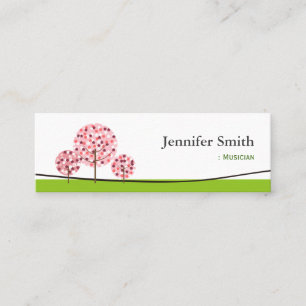 Musician - Cute Pink Tree Symbol Mini Business Card