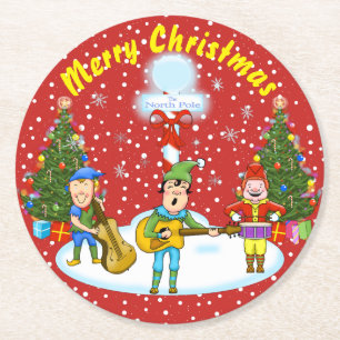 Musician Elf Christmas Band Christmas Coasters