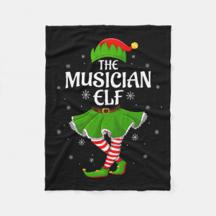 Musician Elf Christmas Family Girls Women Elf Squa Fleece Blanket