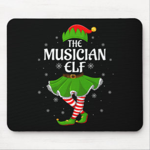 Musician Elf Christmas Family Girls Women Elf Squa Mouse Pad