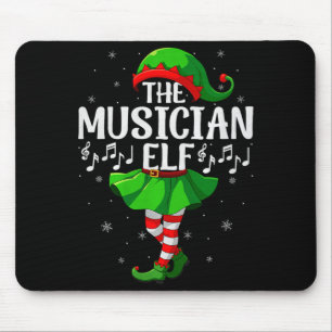 Musician Elf Christmas Girls Women Elf Squad Xmas  Mouse Pad