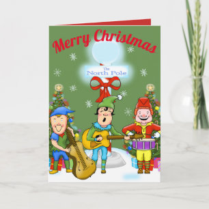 Musician Elves Christmas Greeting Card