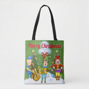 Musician Elves Christmas Tote Bag
