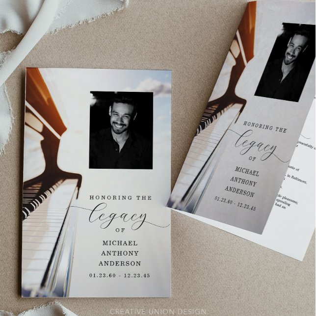 Musician Funeral Program Template Piano Flyer (Creator Uploaded)