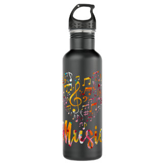 Musician Gift Musical Instrument Music Notes Trebl 710 Ml Water Bottle