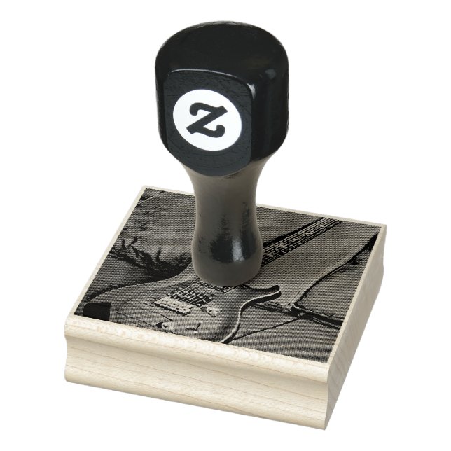 musician guitar lovers gift rubber stamp (Stamp)