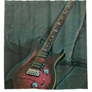 musician guitar lovers gift shower curtain
