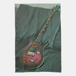 musician guitar lovers gift tea towel