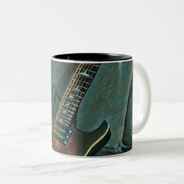 musician guitar lovers gift Two-Tone coffee mug (Front Right)