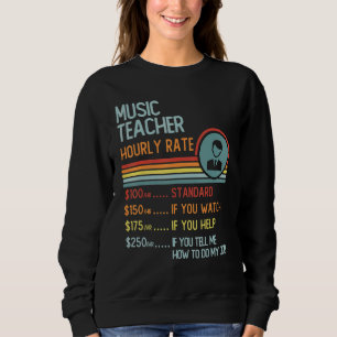 Musician Hourly Rate Retro Job Title Sweatshirt