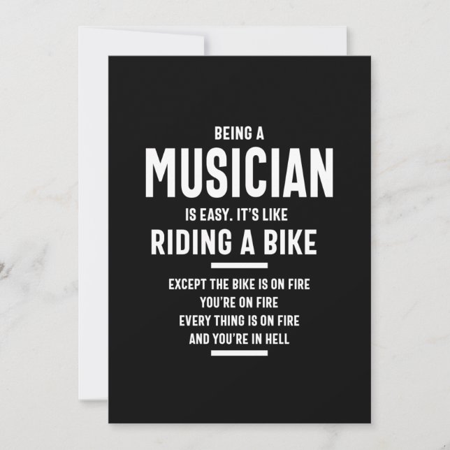 Musician Job Title Gift Invitation (Front)