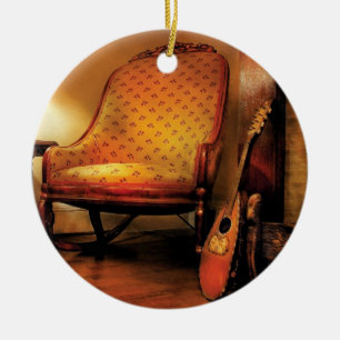 Musician - Lute - The chair and the lute Ceramic Ornament