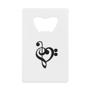Musician Music Heart - Treble Bass Clef