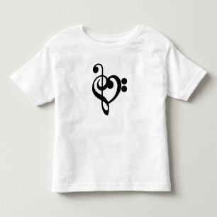 Musician Music Heart - Treble Bass Clef Toddler T-Shirt