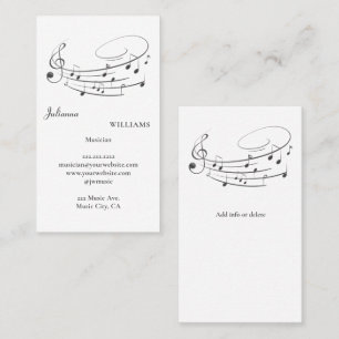 Musician Music Teacher Notes Stave Clef  Business Card