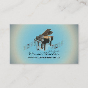 Musician/Music Teacher (Piano 1) Blue BG Business Card