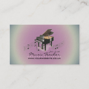 Musician/Music Teacher (Piano 1) Lavender BG Business Card