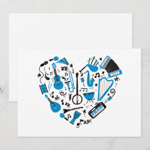 Musician Musical Instrument Heart Tool Holiday Card
