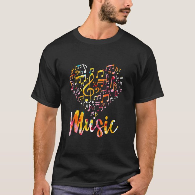Musician Musical Instrument Music Notes Treble Cle T-Shirt (Front)