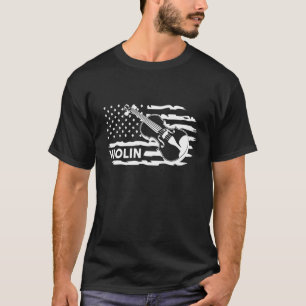 Musician Musical Instrument Music patriotic US vio T-Shirt