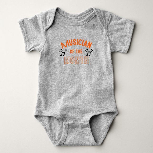 Musician Of The Month Music Notes Fun  Baby Bodysuit (Front)