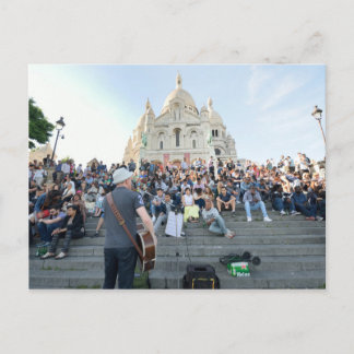 Musician Outside Sacre Coeur Paris Postcard