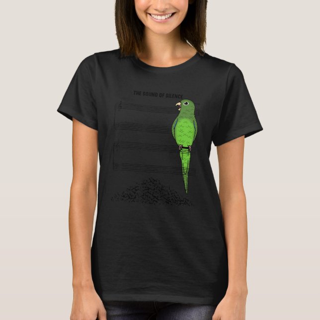 Musician Parrot I Sound Of Silence I Green Parrotl T-Shirt (Front)