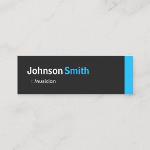 Musician - Personal Aqua Blue Mini Business Card