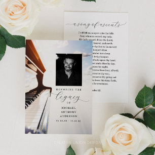 Musician Piano Honouring The Legacy Funeral Card