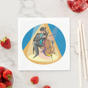 Musician Playing The Chello Napkin