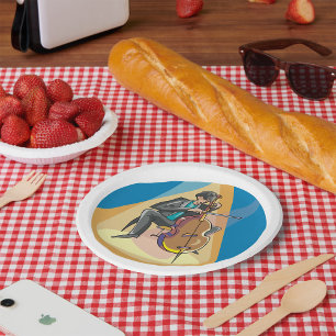 Musician Playing The Chello Paper Plate