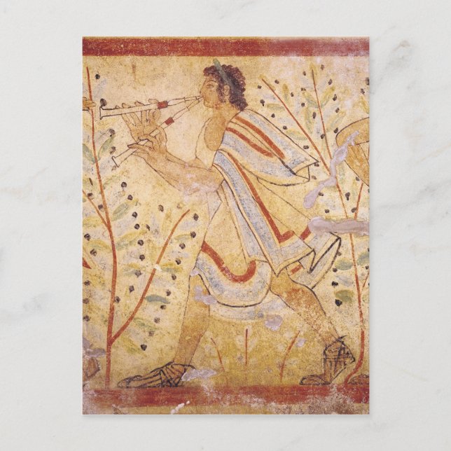 Musician playing the Pipes Postcard (Front)