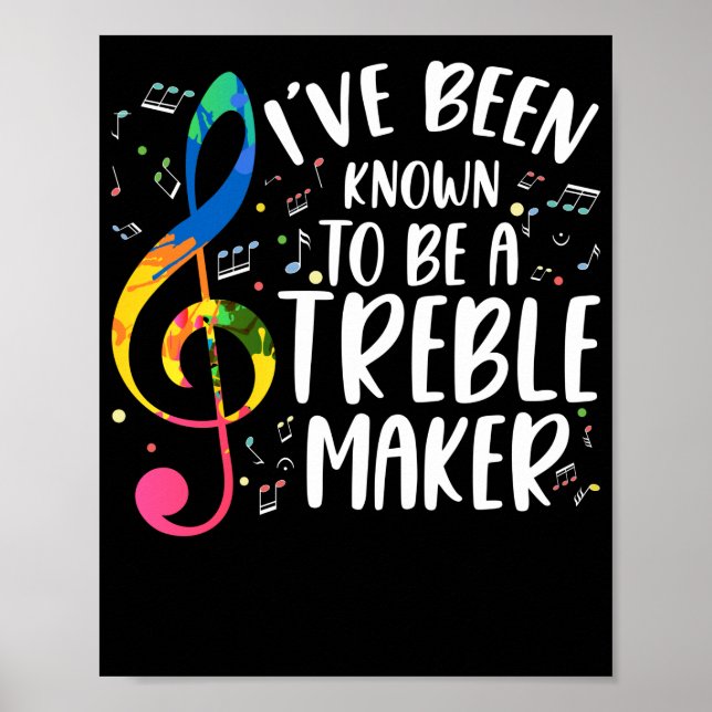Musician Pun Singing Treble Clef Music Lover Poster (Front)