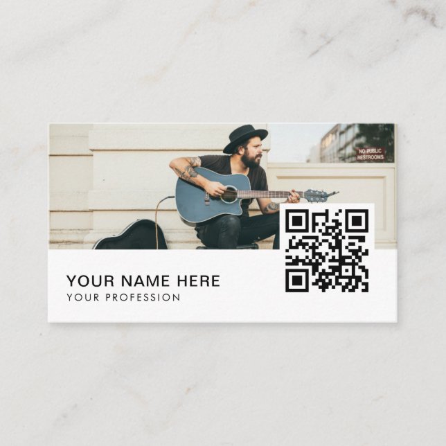 Musician QR Code  Business Car Business Card (Front)