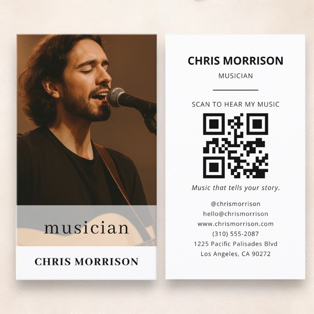 Musician QR Code Photo Business Card (Creator Uploaded)