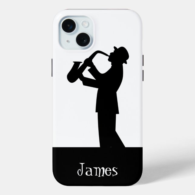 Musician Saxophone Silhouette Quote Art Customise Case-Mate iPhone Case (Back)