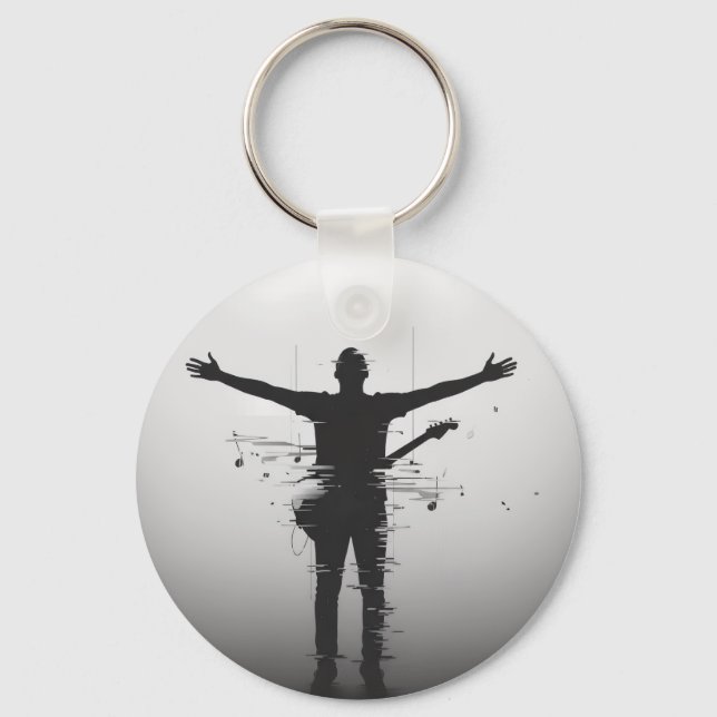 Musician Silhouette Key Ring (Front)