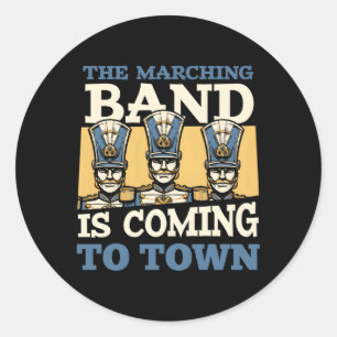 Musician Town Music Marching Band Classic Round Sticker