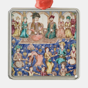 Musicians and dancers metal ornament