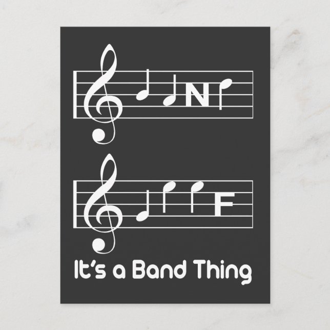 Musicians Band Geek Music Notes Spelling Funny Postcard (Front)