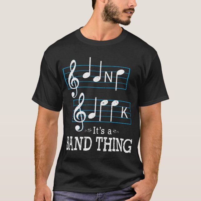 Musicians Band Geek Music Notes Spelling Funny T-Shirt (Front)