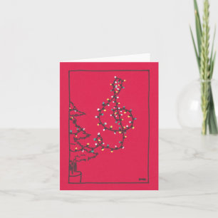 Musicians Christmas Tree Lights Greeting Card