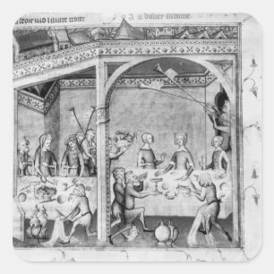 Musicians entertaining at a banquet square sticker