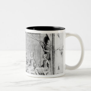 Musicians entertaining at a banquet Two-Tone coffee mug