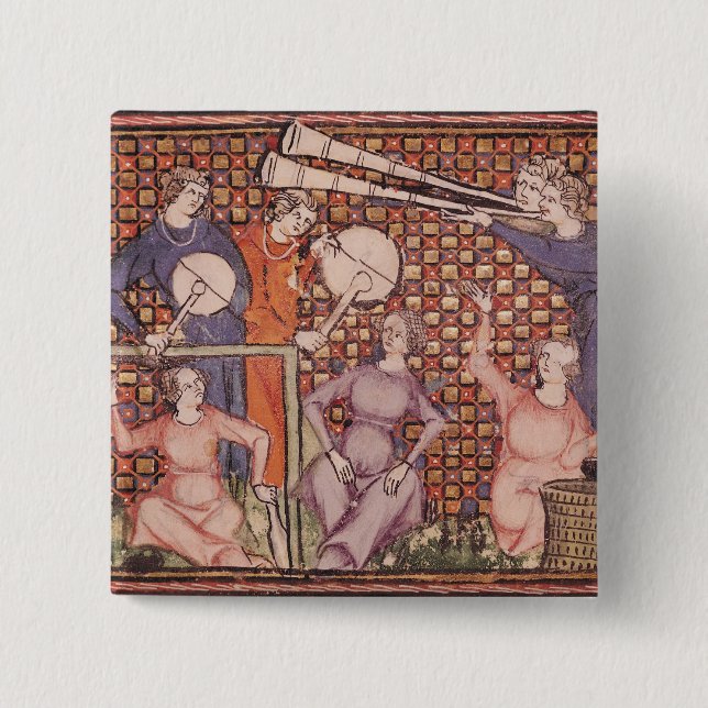 Musicians, from Ovide Moralise 15 Cm Square Badge (Front)