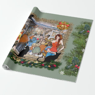 Musicians in old Amsterdam during Christmas Wrapping Paper